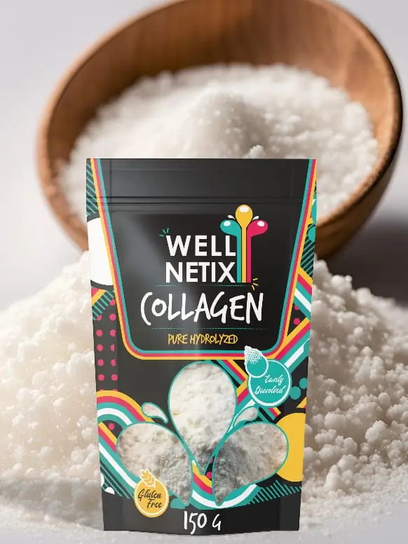 Wellnetix Pure Collagen 150g in a bowl
